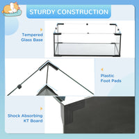 HKM-0949181 31" Black Glass Hamster & Gerbil Cage with 3-Tier Design, Ramps, and Accessories
