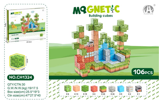 HKM-094931 106-Piece Magnetic Building Blocks Construction Set for Creative Learning