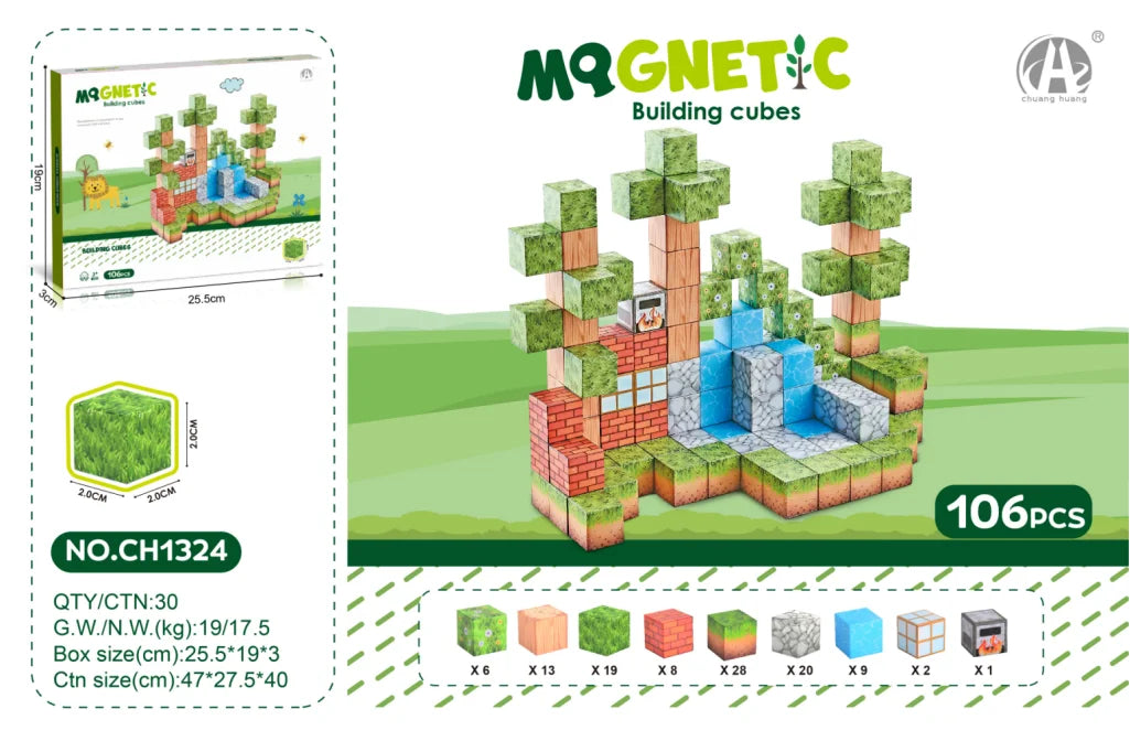 HKM-094931 106-Piece Magnetic Building Blocks Construction Set for Creative Learning