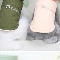 HKM-0949949 Cotton Dog Coat with Fur Collar in Green, Pink, and Purplish Blue - Available in S to XXL
