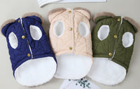 HKM-0949949 Cotton Dog Coat with Fur Collar in Green, Pink, and Purplish Blue - Available in S to XXL