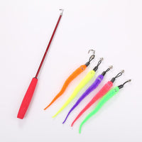 HKM-0950333 Telescopic Cat Wand Toy with Glass Fiber and Plush, Extends to 98cm