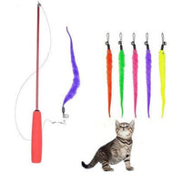 HKM-0950333 Telescopic Cat Wand Toy with Glass Fiber and Plush, Extends to 98cm