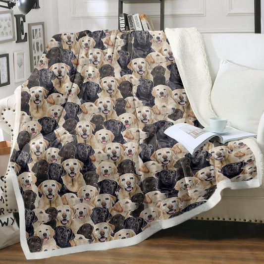 HKM-095123 Labrador Retriever Sherpa Fleece Blanket - Soft, Warm, and Durable Throw for Home and Travel