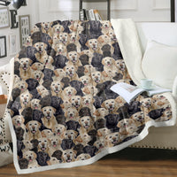 HKM-095123 Labrador Retriever Sherpa Fleece Blanket - Soft, Warm, and Durable Throw for Home and Travel
