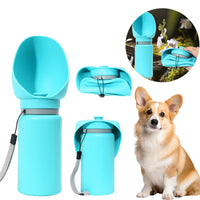 HKM-0951357 Portable Folding Pet Water Bottle | BPA-Free Silicone Drinking Dispenser for Dogs and Cats - 550ml
