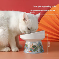 HKM-0951485 Ceramic Cat Bowl with Elevated Legs - Available in Medium Blue and Large Red