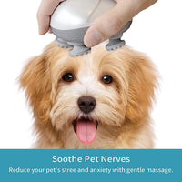 HKM-0952765 Electric Pet Massager for Cats and Dogs - Deep Tissue Soothing Tool with Rechargeable Design and Four Rotating Heads for Joint Relief and Relaxation
