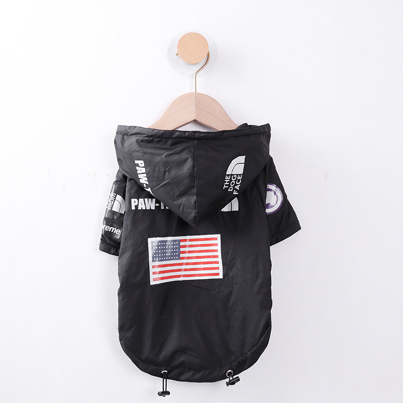 HKM-0952893 Large Dog Shell Jacket in Waste Paper Print - Sizes S to 5XL