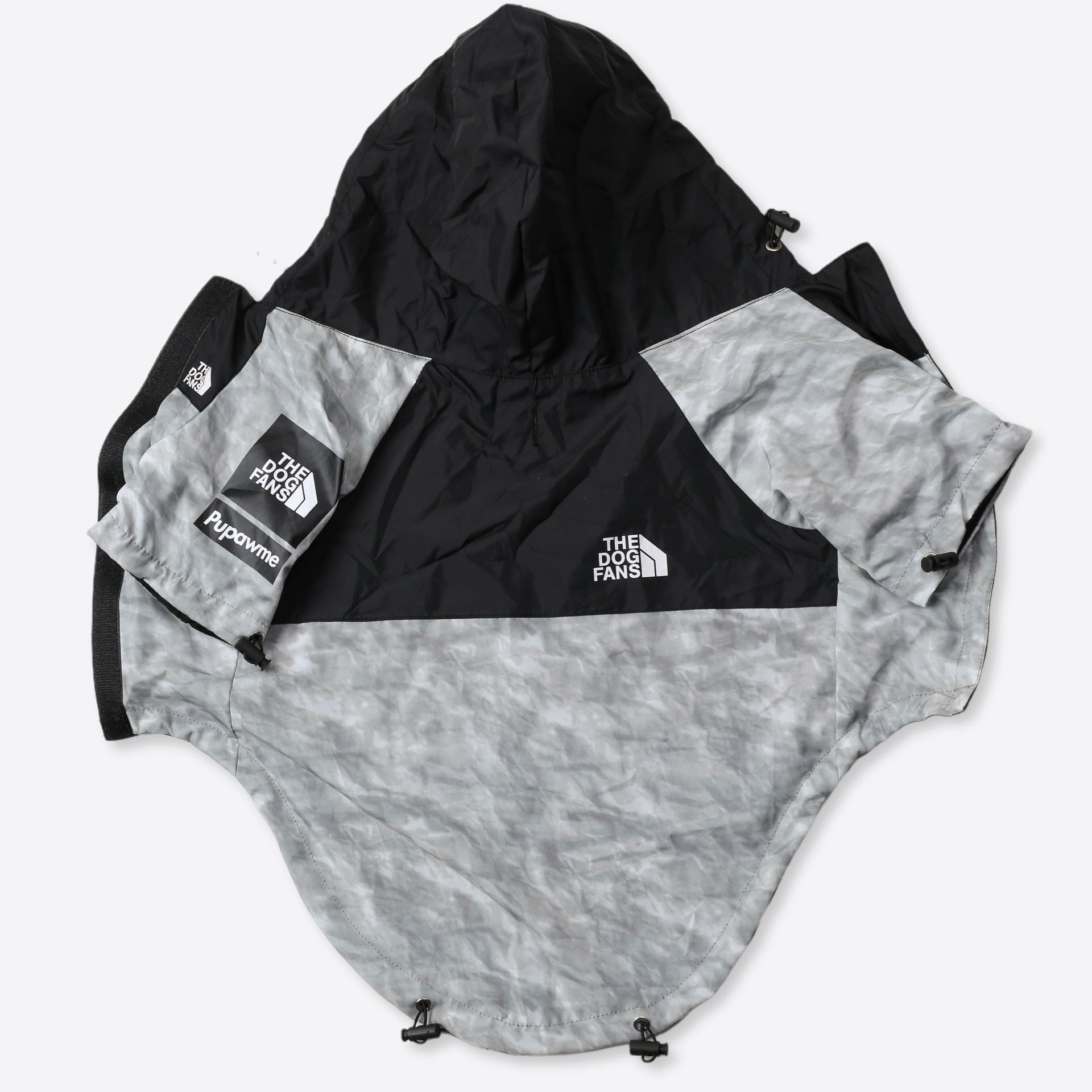 HKM-0952893 Large Dog Shell Jacket in Waste Paper Print - Sizes S to 5XL