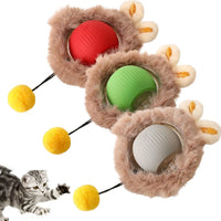 HKM-095315 Interactive Electric Rolling Ball Toy for Cats - Durable Plastic and Silicone Design