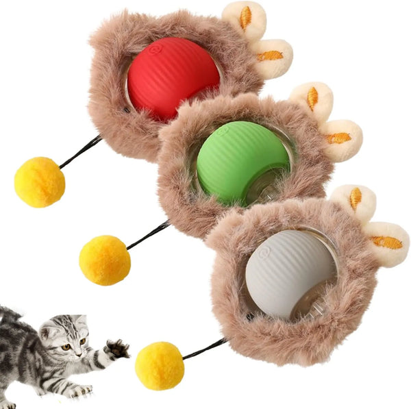 HKM-095315 Interactive Electric Rolling Ball Toy for Cats - Durable Plastic and Silicone Design