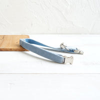 HKM-0953277 Sky Blue Thick Velvet Cat Collar - Soft and Comfortable Polyester Design