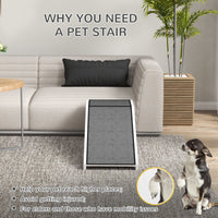 HKM-0956733 49" Non-Slip Pet Ramp for Dogs and Cats, High-Quality Pine Wood with Carpet Surface