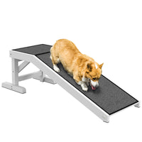 HKM-0956733 49" Non-Slip Pet Ramp for Dogs and Cats, High-Quality Pine Wood with Carpet Surface
