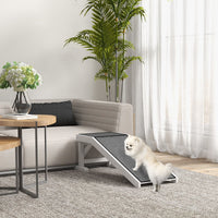 HKM-0956733 49" Non-Slip Pet Ramp for Dogs and Cats, High-Quality Pine Wood with Carpet Surface