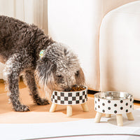 HKM-0957245 Tall Stainless Steel Pet Bowl for Cats and Dogs - Non-Slip Anti-Tumble Design, Large Capacity