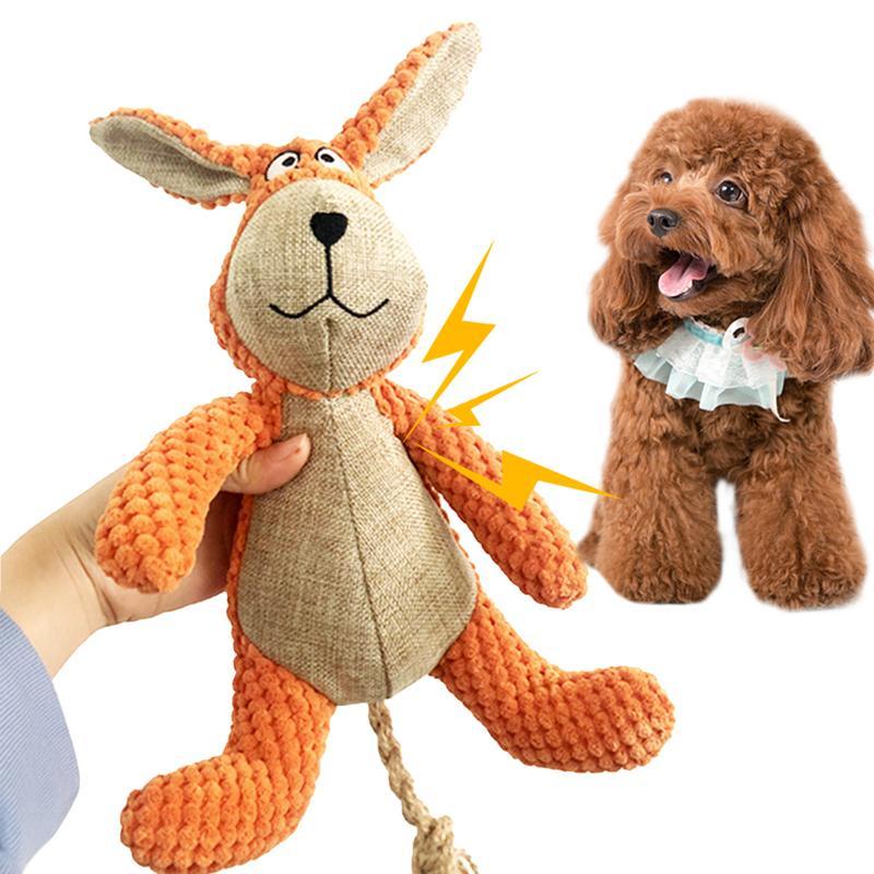 HKM-0958525 Interactive Plush Squeaky Dog Toy for Chewing, Teeth Cleaning, and Anxiety Relief