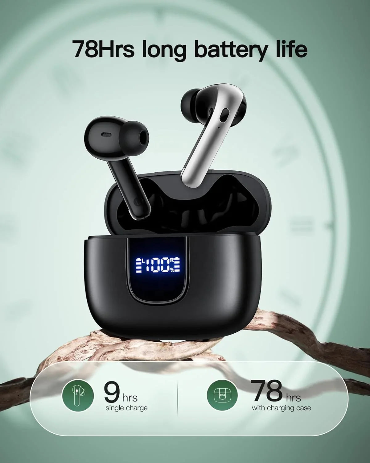 HKM-095955 Wireless Sport Earbuds with LED Battery Display - TWS Bluetooth Headphones