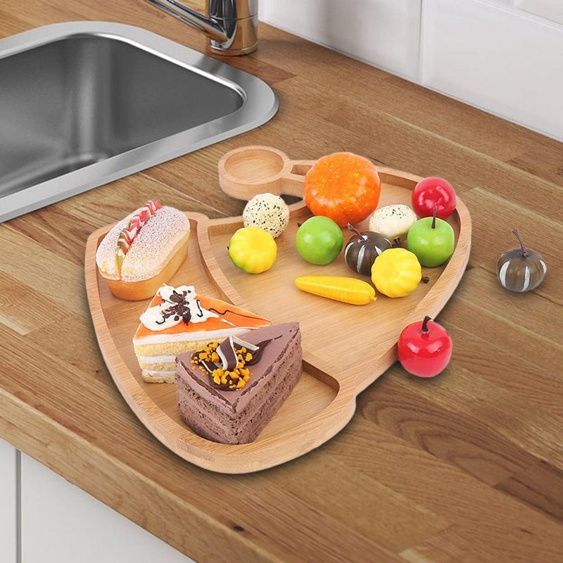 HKM-096083 Wooden Serving Tray for Christmas - Farmhouse Style Decorative Platter for Holiday Entertaining and Gifts