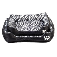 HKM-0961085 Pet Cotton Nest with Animal Patterns - Short Plush Dog Kennel in Leopard, Deer, and Zebra Designs, Available in S, M, L Sizes