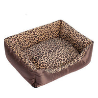 HKM-0961085 Pet Cotton Nest with Animal Patterns - Short Plush Dog Kennel in Leopard, Deer, and Zebra Designs, Available in S, M, L Sizes