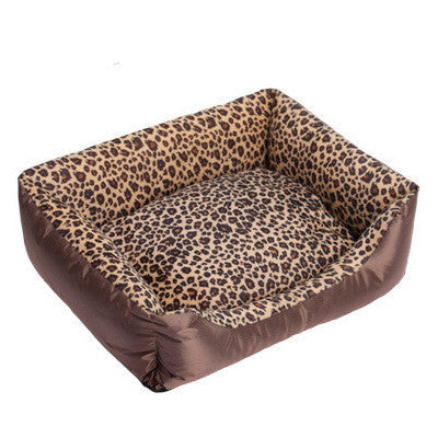 HKM-0961085 Pet Cotton Nest with Animal Patterns - Short Plush Dog Kennel in Leopard, Deer, and Zebra Designs, Available in S, M, L Sizes