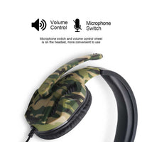 HKM-096147 Camouflage Stereo Gaming Headset with Deep Bass and Omnidirectional Microphone for PS4/PS3/PC