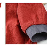 HKM-0961597 Chinese Style Hanfu Vest for Pets - Cotton Fabric in Red and Gray, Sizes XS to XL