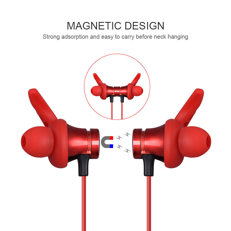 HKM-096275 Magnetic Wireless Sports Bluetooth Headset with Stereo Sound and Call Function