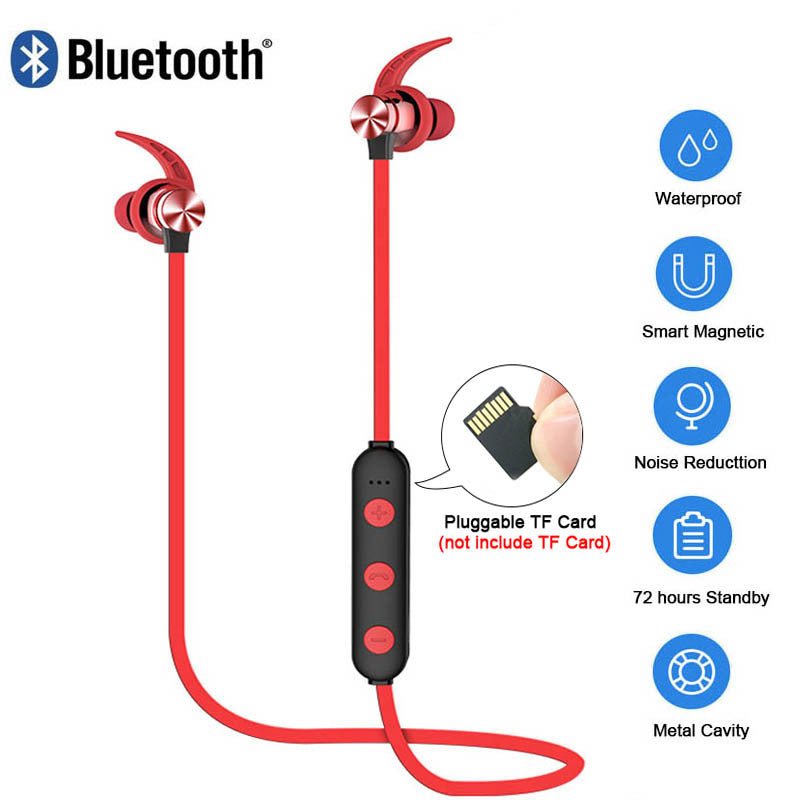 HKM-096275 Magnetic Wireless Sports Bluetooth Headset with Stereo Sound and Call Function