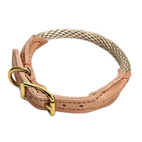 HKM-0963005 Adjustable Cowhide Dog Collar with Nylon Design - Multiple Sizes Available