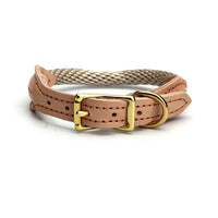 HKM-0963005 Adjustable Cowhide Dog Collar with Nylon Design - Multiple Sizes Available