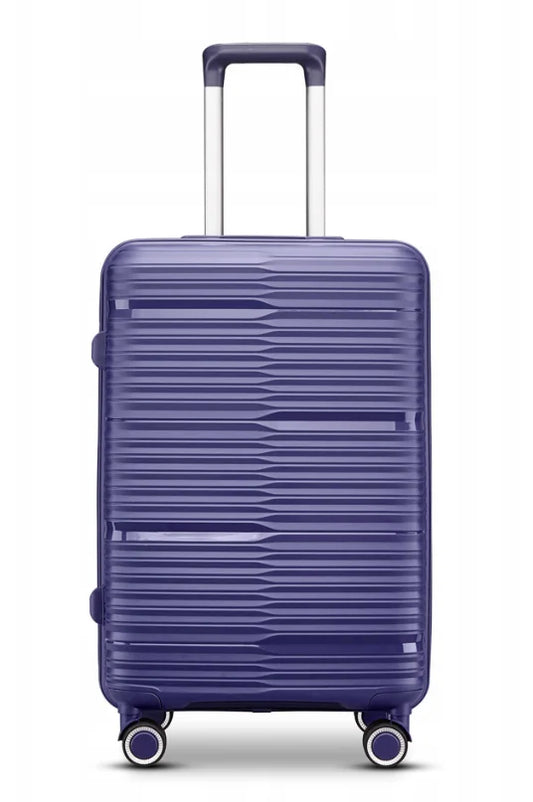 HKM-096339 Purple PP Luggage 3-Piece Travel Trolley and Suitcase Set