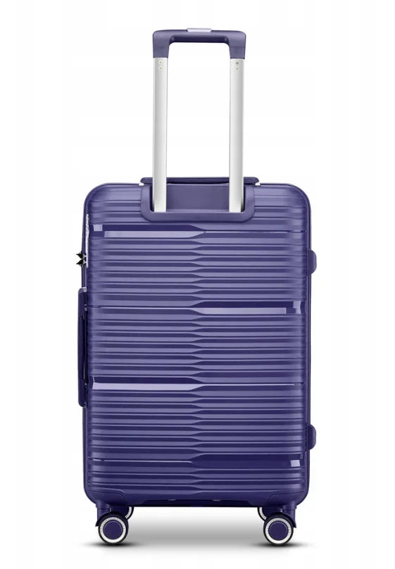 HKM-096339 Purple PP Luggage 3-Piece Travel Trolley and Suitcase Set
