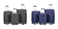 HKM-096339 Purple PP Luggage 3-Piece Travel Trolley and Suitcase Set