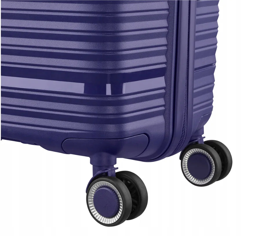 HKM-096339 Purple PP Luggage 3-Piece Travel Trolley and Suitcase Set