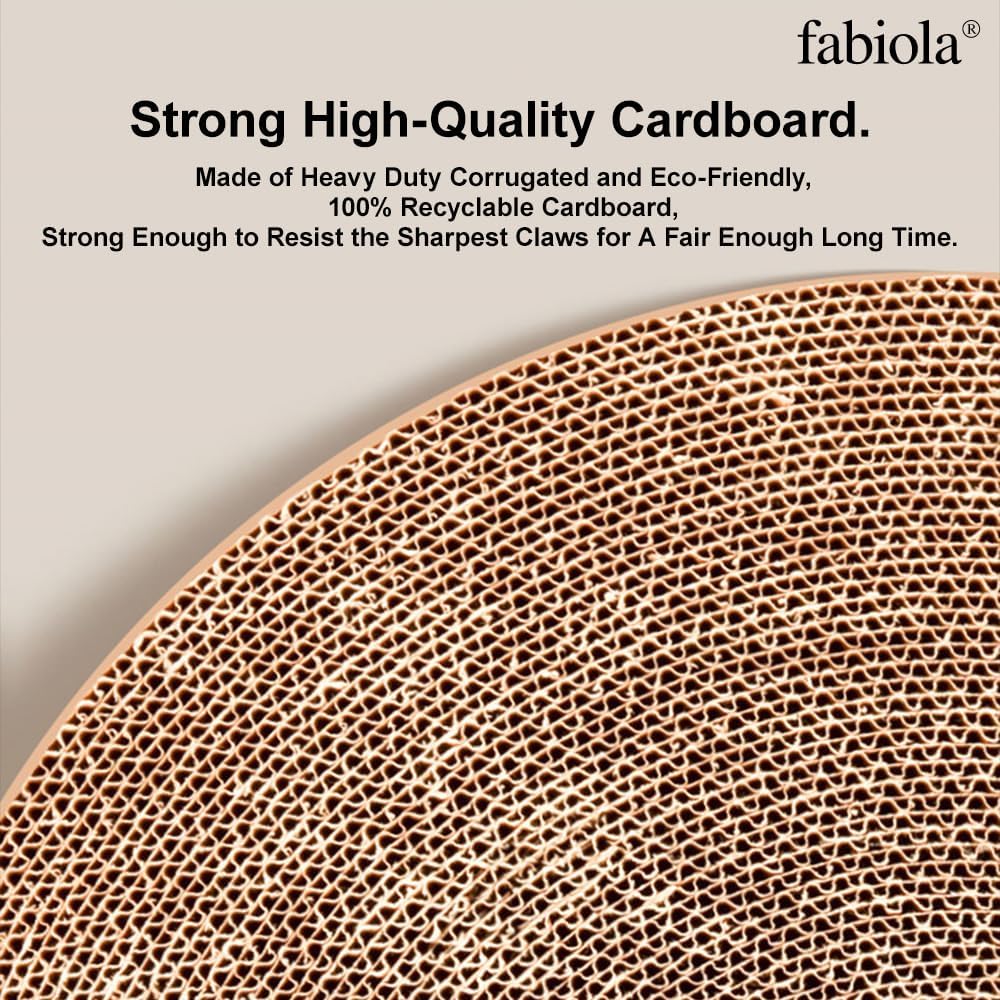 HKM-0964285 Large Cat Scratching Board with Track and Plush Ball - Eco-Friendly Cardboard Scratcher for Indoor Cats