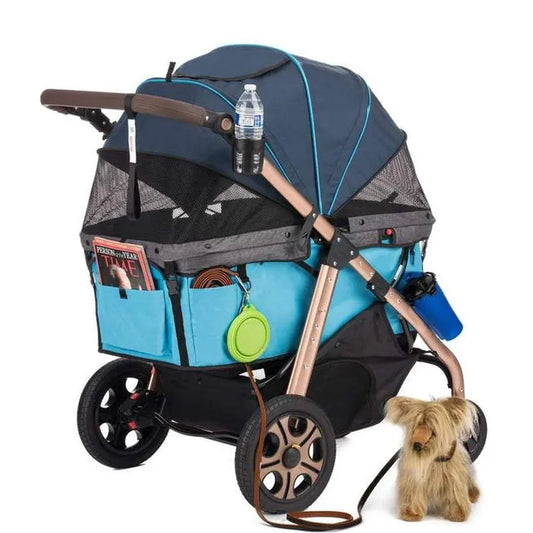 HKM-096467 Luxury 15KG Large Capacity Multifunctional Foldable Pet Stroller for Dogs and Cats