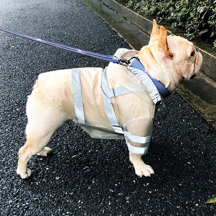 HKM-0965181 Transparent Reflective Waterproof Dog Raincoat for Small to Medium Breeds