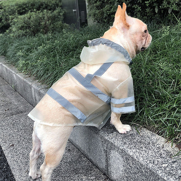 HKM-0965181 Transparent Reflective Waterproof Dog Raincoat for Small to Medium Breeds