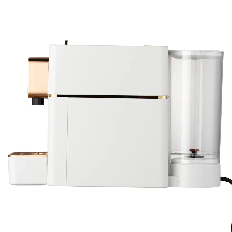 HKM-096531 Automatic 1400W Espresso Coffee Maker - Professional Capsule Machine in White for Home Use