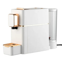 HKM-096531 Automatic 1400W Espresso Coffee Maker - Professional Capsule Machine in White for Home Use