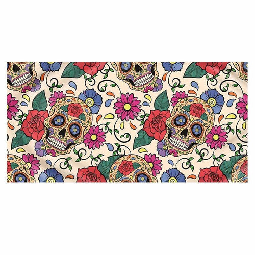 HKM-096531 Skull Printed Microfiber Beach Towel - Two Sizes Available