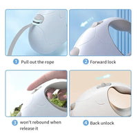 HKM-0966589 Retractable Dog Leash for Small to Medium Pets, Nylon Rope, Comfortable Grip, Extends Up to 16.4 Feet