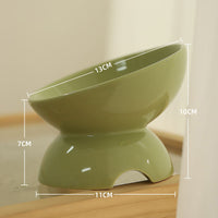 HKM-0966973 Ceramic Cat Bowl with Oblique Design for Comfortable Feeding and Water Access
