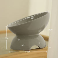 HKM-0966973 Ceramic Cat Bowl with Oblique Design for Comfortable Feeding and Water Access