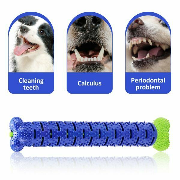 HKM-0968253 Dog Chew Toy & Toothbrush Stick for Dental Care, Silicone Molar Cleaner with Treat Dispenser, 25cm