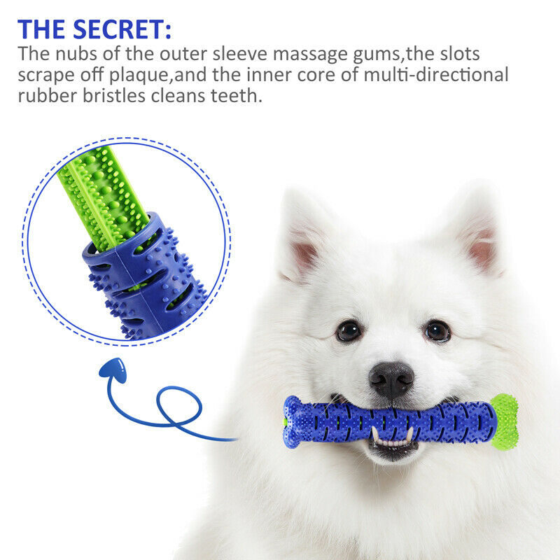 HKM-0968253 Dog Chew Toy & Toothbrush Stick for Dental Care, Silicone Molar Cleaner with Treat Dispenser, 25cm