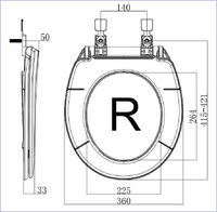 HKM-096979 Soft Closing Round PP Toilet Seat Cover - Modern Plastic Closed Front Design